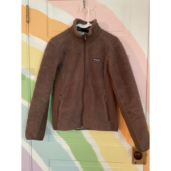 Patagonia Women’s Synchilla Fleece Jacket Brown Sherpa Full Zip Size M Vintage - Picture 1 of 6